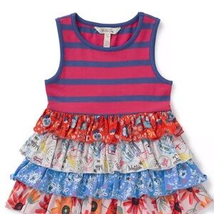 Matilda Jane Pink and Blue Striped Floral top